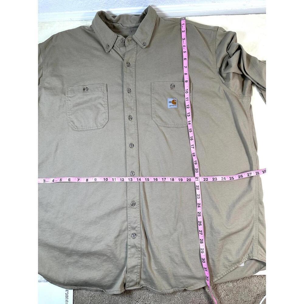 Carhartt FR Force Men’s 2XL Tan Flame Resistant Work Shirt Utility Western - Picture 4 of 9